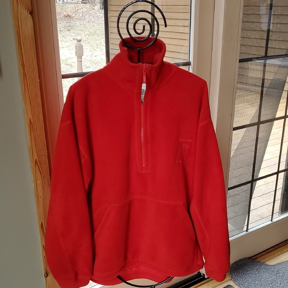 Fila Sport Vintage Evolution 4 Sportswear Red Half-Zip Sz XL Fleece Jacket Pocke